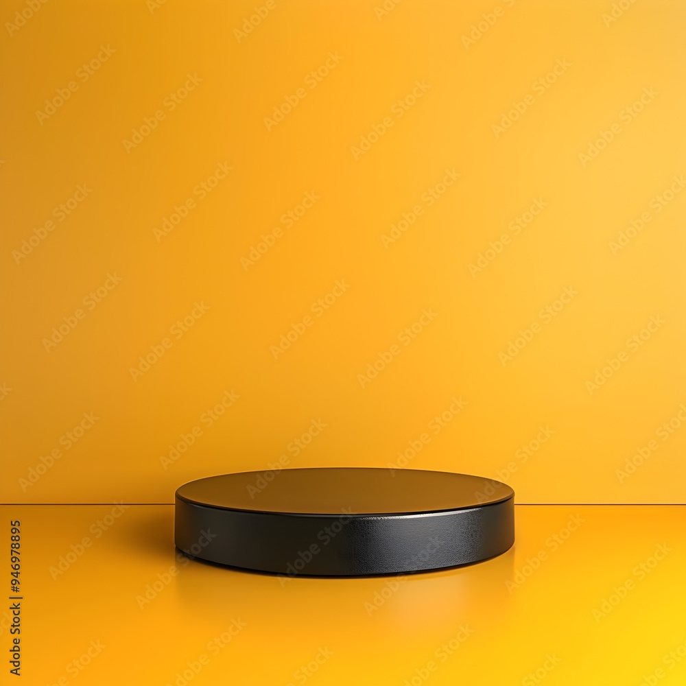 Sleek Black Podium on Amber Yellow Backdrop: A Statement of Professionalism and Elegance Sleek Black Podium on Amber Yellow Backdrop: A Statement of Professionalism and Elegance