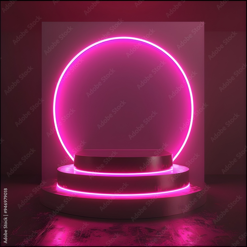 Luminous Magenta Podium Glowing in Vibrant Solitude Luminous Magenta Podium Glowing in Vibrant Solitude