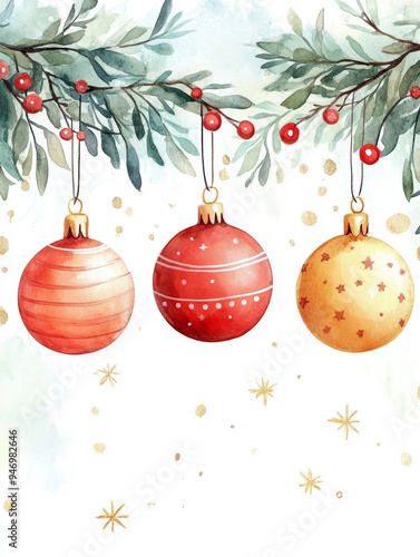 Christmas festive watercolor