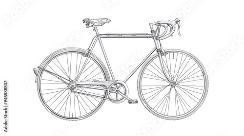 Pencil Sketch of a Vintage Bicycle.