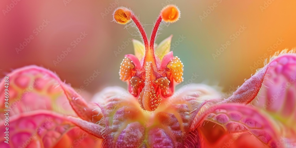 Close up macro photography of the adorable flower head of the Shrimp plant Beloperone Koebiso Justicia brandegeeana Close up macro photography of the adorable flower head of the Shrimp plant Beloperone Koebiso Justicia brandegeeana