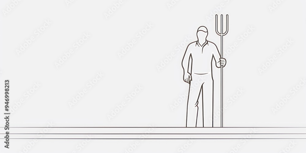 Minimalist Farmer Illustration. Minimalist Farmer Illustration.