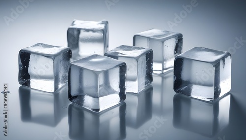 Ice Cubes Isolated Cold Fresh Water Cool Background Illustration