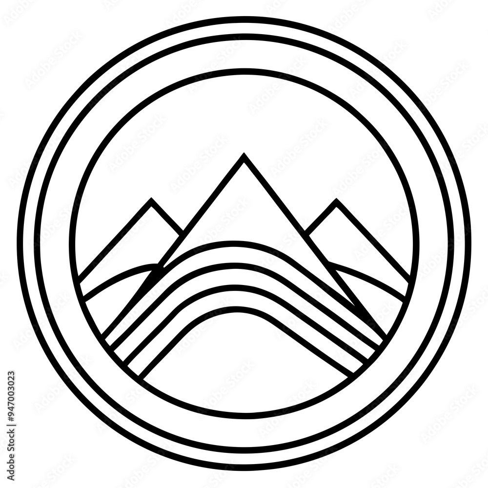 A unique mountain line art illustration with geometric shapes
A unique mountain line art illustration with geometric shapes