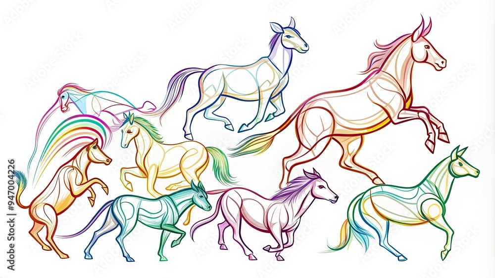 Whimsical line drawings of various animals in dynamic motion, showcasing energy and movement, with bold strokes and expressive poses, against a clean white background. Whimsical line drawings of various animals in dynamic motion, showcasing energy and movement, with bold strokes and expressive poses, against a clean white background.