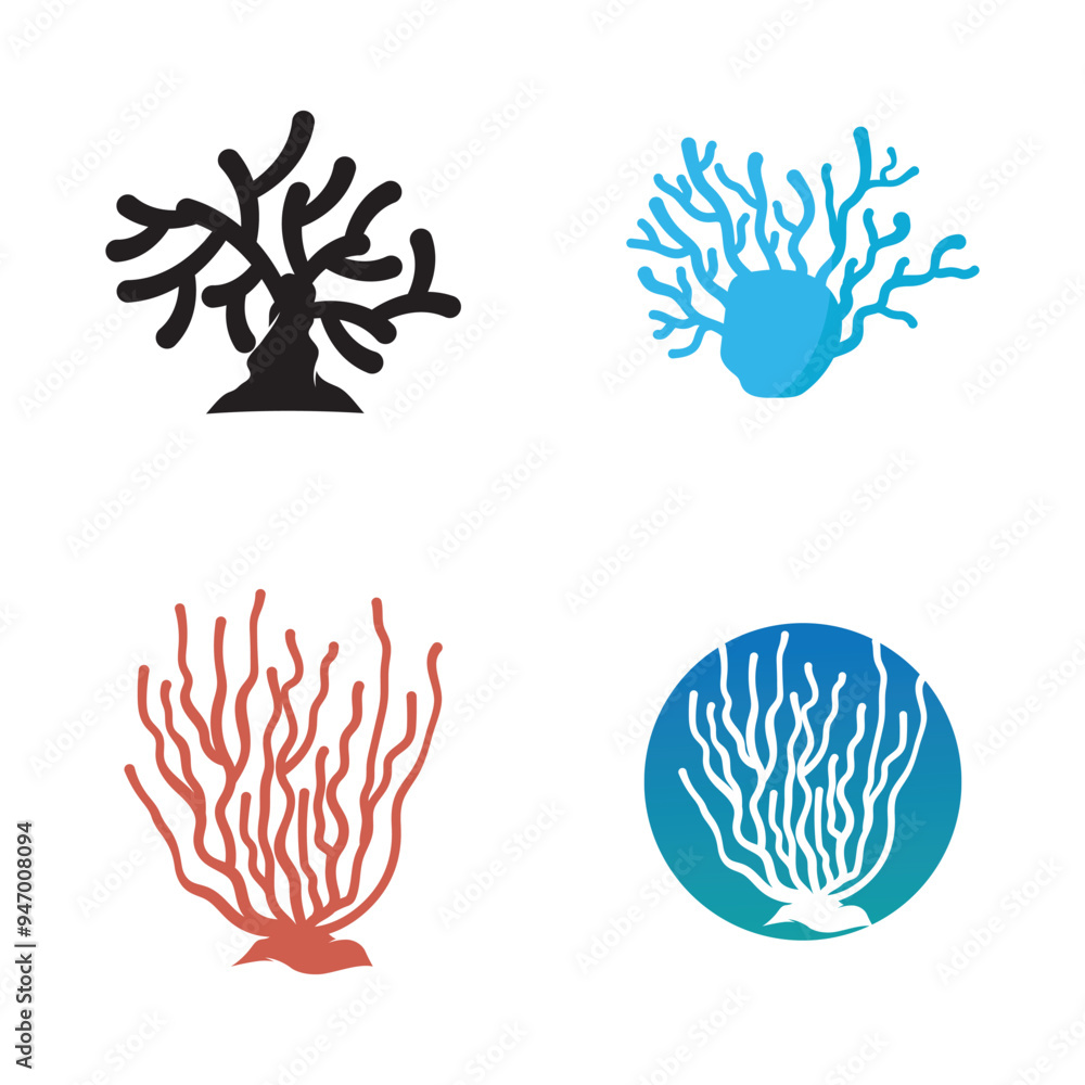 Coral logo icon design template flat vector Coral logo icon design template flat vector