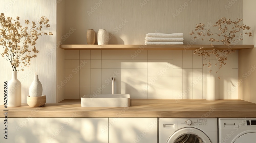 Minimalist Laundry Room Design with Neutral Tones Minimalist Laundry Room Design with Neutral Tones