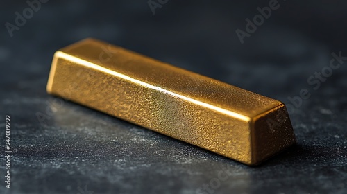 Wallpaper Mural A close-up of a gold bar resting on a sleek black surface, each angle catching the light and highlighting the richness of its metallic sheen. Torontodigital.ca
