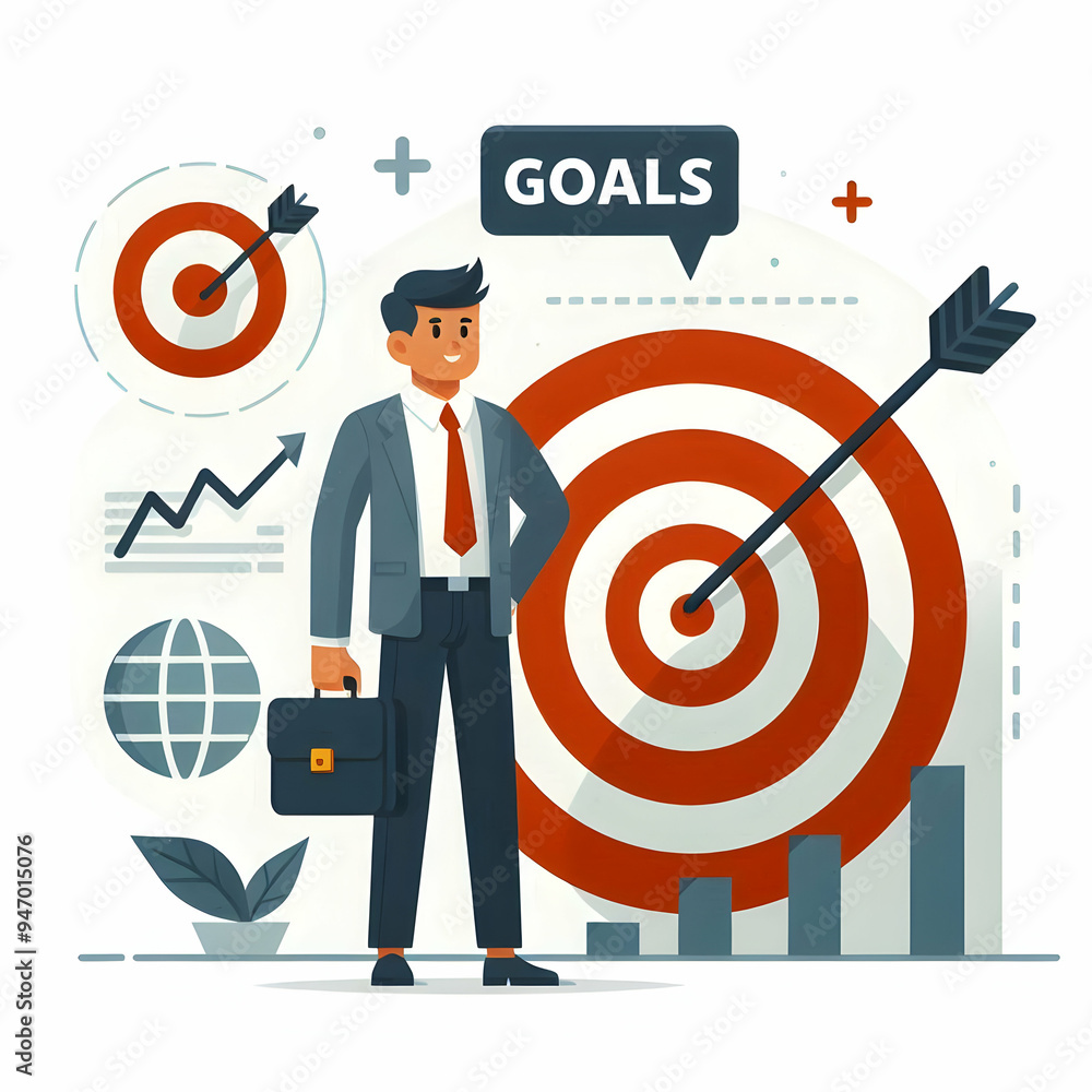 Flat Isolated Vector: Target and Arrow with Goals Concept - Operational Management Importance in Smart Business Tone | Simple Vector Illustration Flat Isolated Vector: Target and Arrow with Goals Concept - Operational Management Importance in Smart Business Tone | Simple Vector Illustration