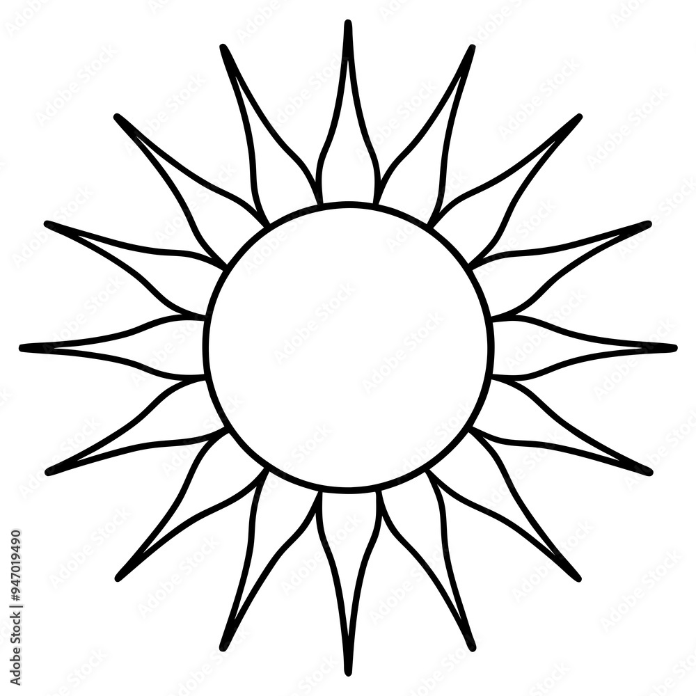 Simple sun with clear rays infuses your design with light and a touch of minimalistic style
Simple sun with clear rays infuses your design with light and a touch of minimalistic style