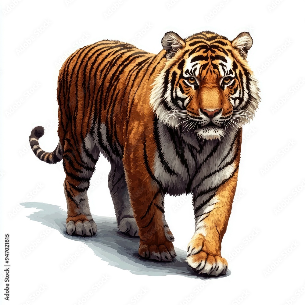Obraz premium A Majestic Bengal Tiger Walking with Confidence