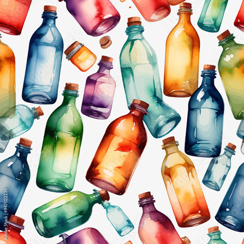 Bottle Ilustration Painting Background Very Cool