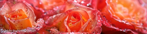 Close-up of Dewy Roses