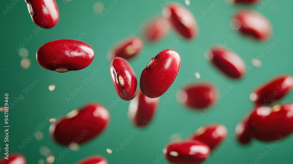 Falling Red Beans Close-Up Falling Red Beans Close-Up