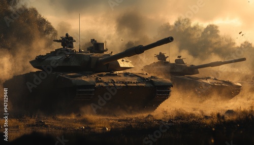 3d rendered illustration of tanks engaged in battle  a dynamic ai generated visual experience