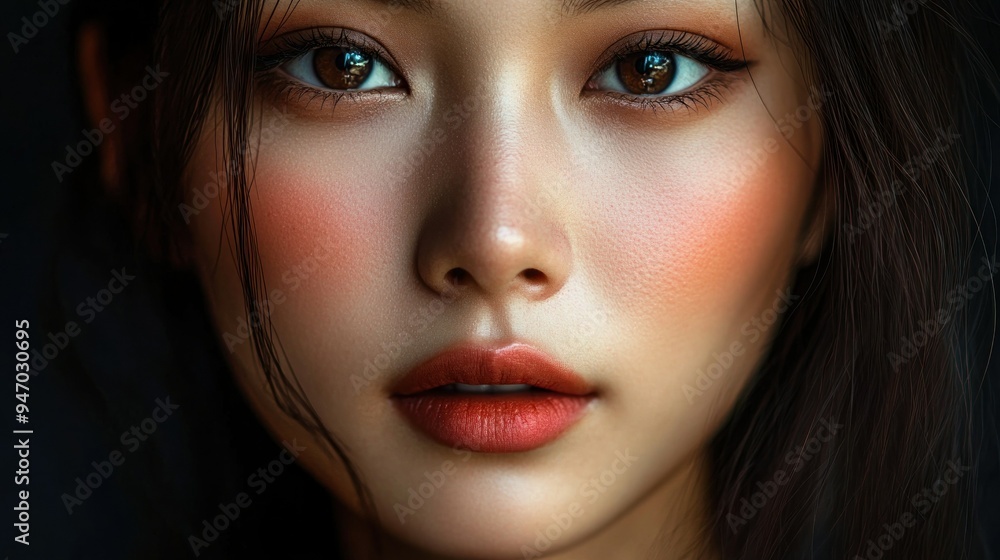 Close-up of a Woman's Face with Soft Makeup Close-up of a Woman's Face with Soft Makeup