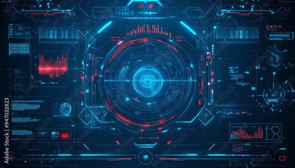 Digital hud illustration for game background design abstract business data interface concept Digital hud illustration for game background design abstract business data interface concept