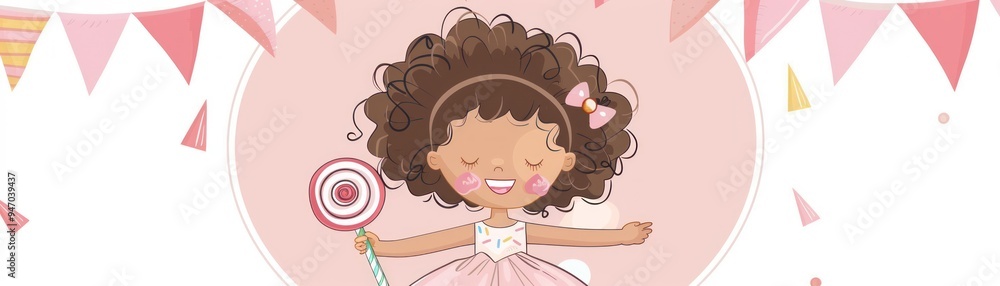 Happy little girl with lollipop. Happy little girl with lollipop.