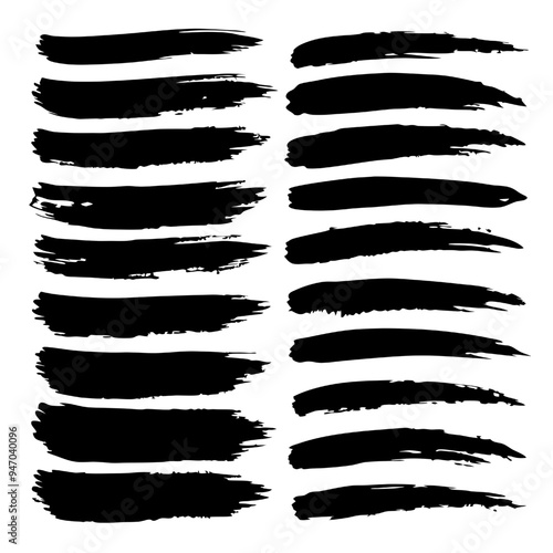 Bold Strokes: A collection of expressive black brushstrokes, perfect for adding a touch of raw artistry to your designs. 