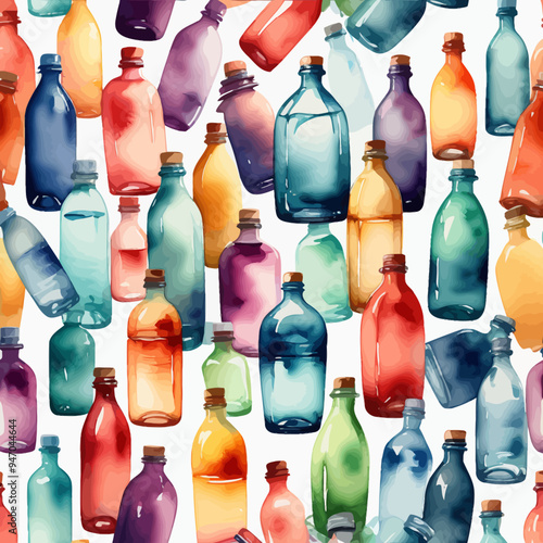 Bottle Ilustration Painting Background Very Cool