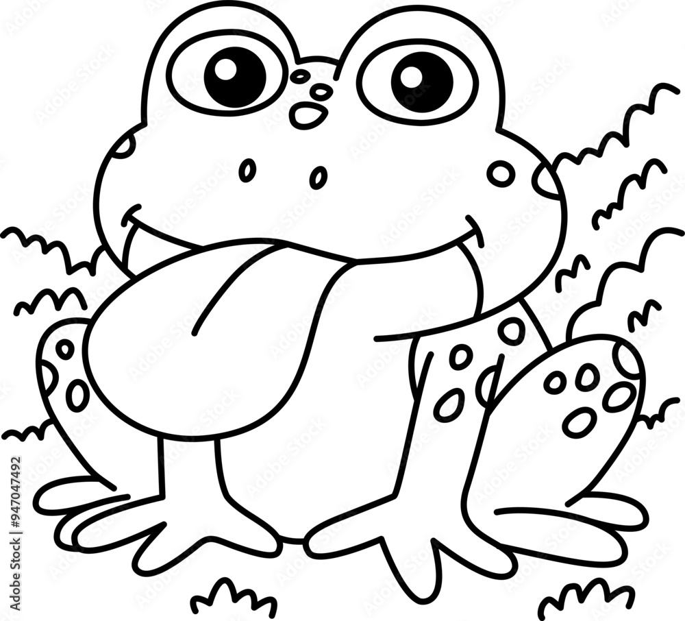 Drawing outline frog sticking out its tongue.eps Drawing outline frog sticking out its tongue.eps