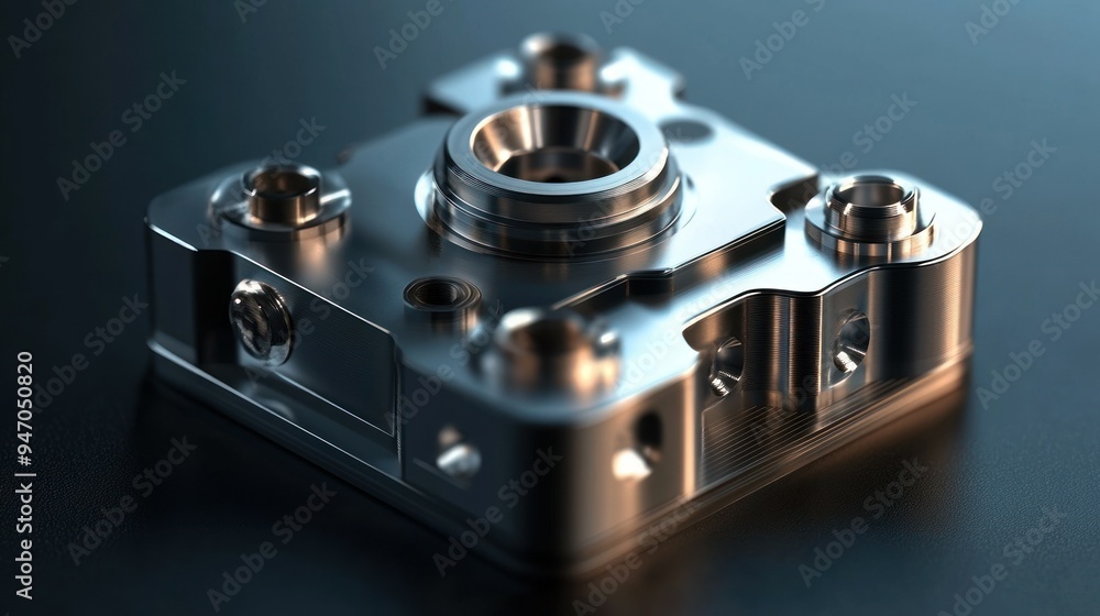 Close-up of a Shiny Metal Object with a Circular Hole Close-up of a Shiny Metal Object with a Circular Hole