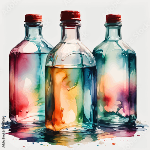 Bottle Ilustration Painting Background Very Cool