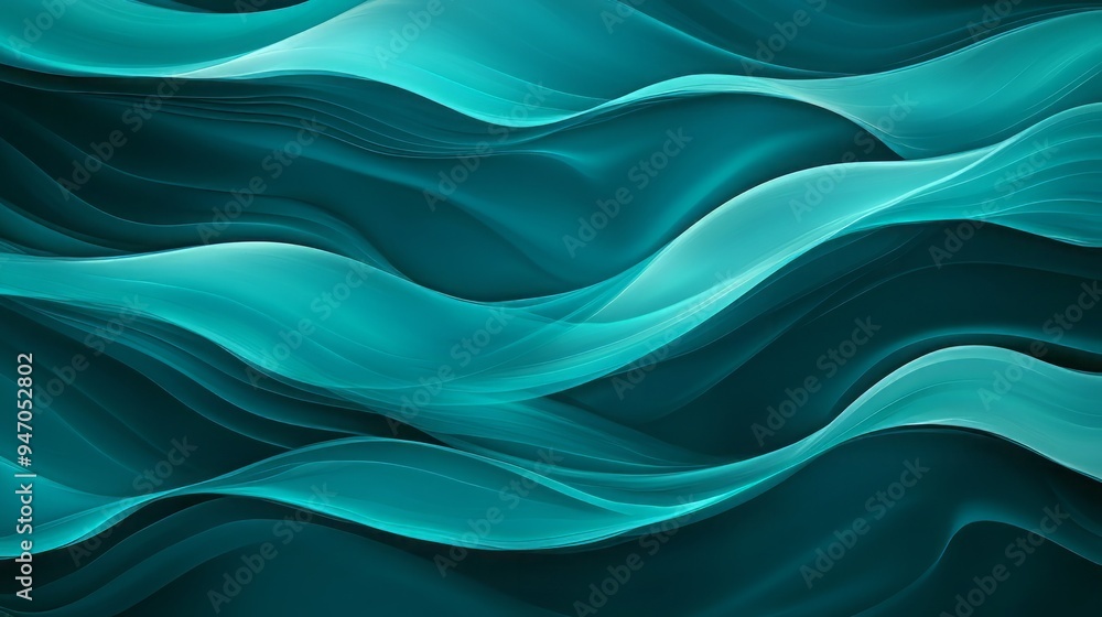 A mesmerizing abstract wave pattern in teal and aqua, evoking fluidity and tranquility in design. A mesmerizing abstract wave pattern in teal and aqua, evoking fluidity and tranquility in design.