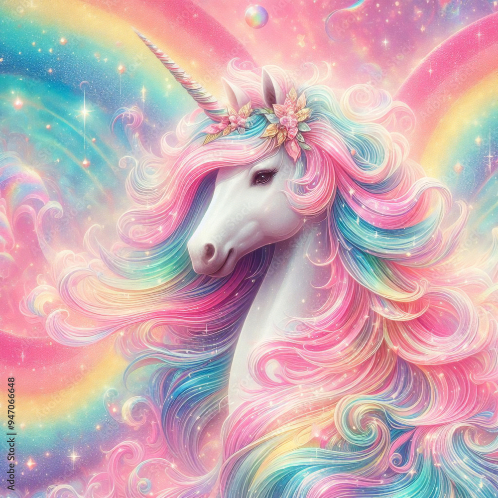 Rainbow unicorn pastel background with glitter stars. Pink fantasy sky. Holographic space with bokeh. Fairy iridescent gradient backdrop. Vector Rainbow unicorn pastel background with glitter stars. Pink fantasy sky. Holographic space with bokeh. Fairy iridescent gradient backdrop. Vector