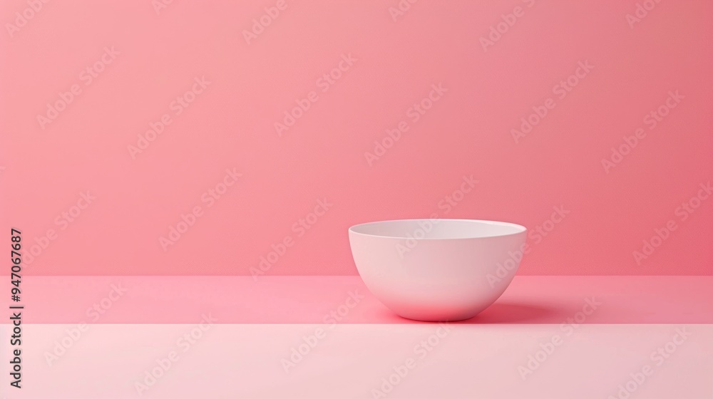Minimalist Pink Bowl on Pastel Background. Minimalist Pink Bowl on Pastel Background.