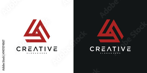 Creative abstract geometric logo design template. Premium Vector