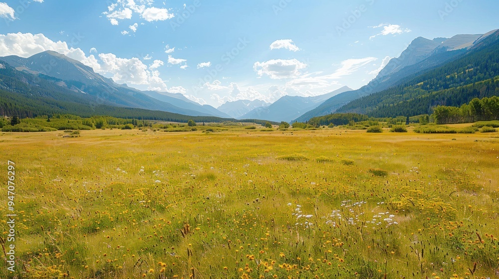 Mountain Meadow with Wildflowers. Mountain Meadow with Wildflowers.
