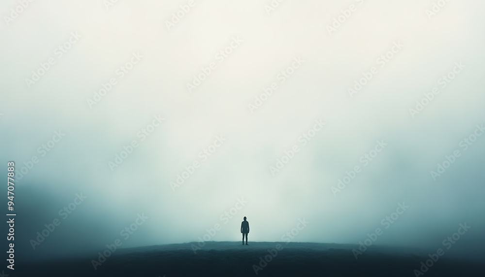 Fototapeta premium A short, inspirational quote or a single word in a clean, minimalist font, placed in the center of the wallpaper
