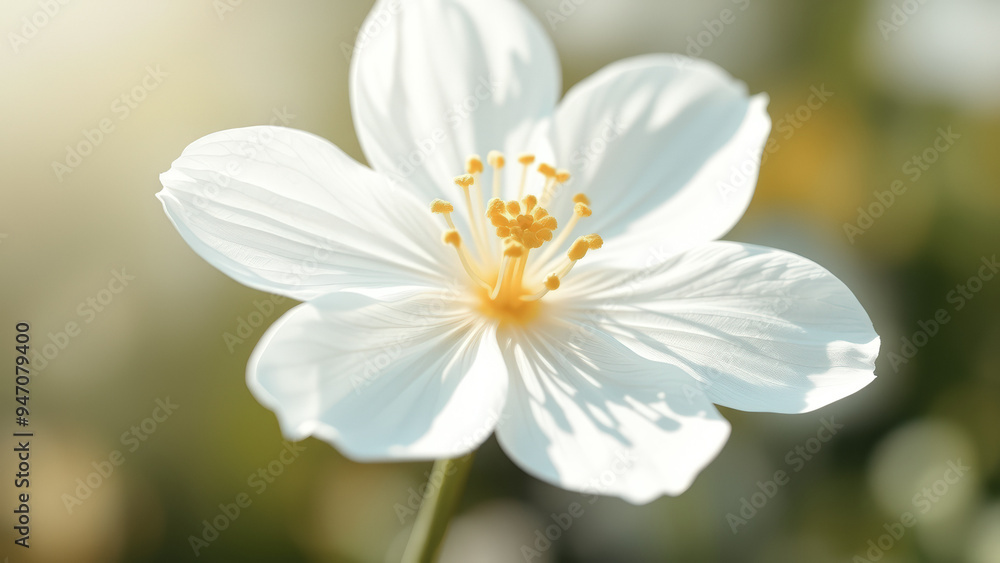White Flower with Yellow Center in Soft Focus White Flower with Yellow Center in Soft Focus