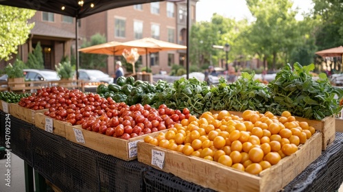 Serene Monday Morning at the Early Farmer's Market: Fresh Produce and Vibrant Ambiance