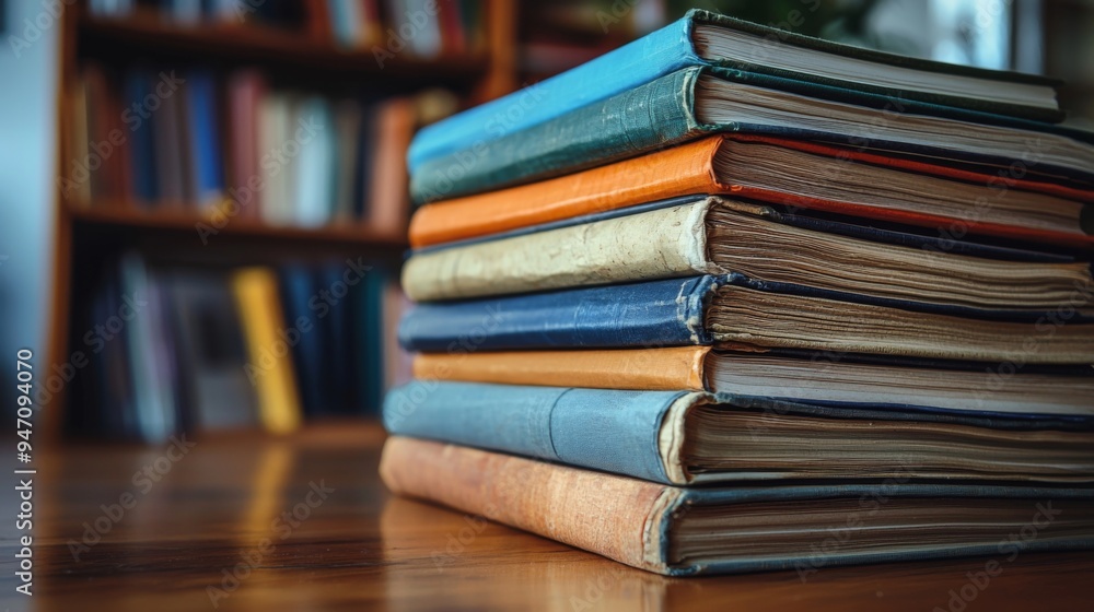 Focused view of a stack of economic journals Focused view of a stack of economic journals