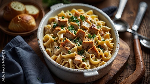 A lusciously creamy Chicken Noodle Casserole photo