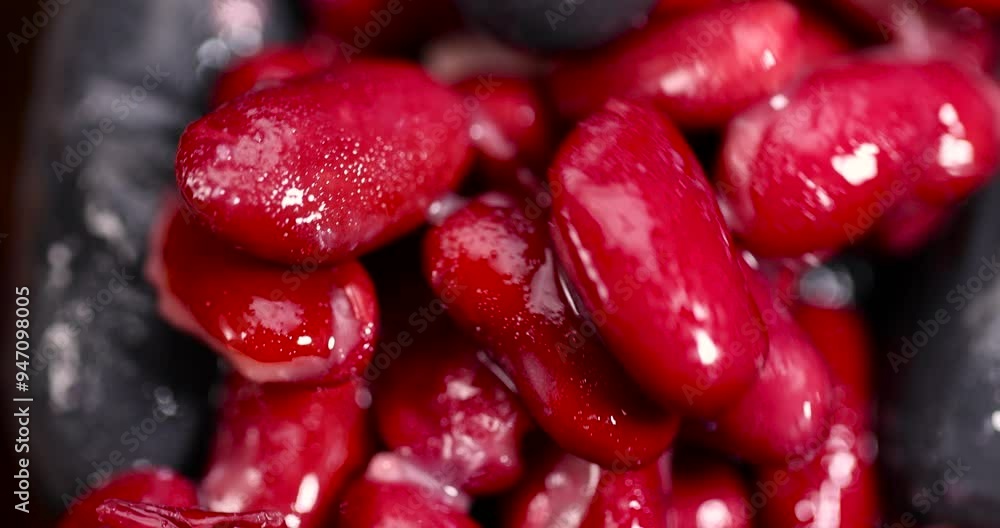 red canned beans in close-up, open canned red beans in brine red canned beans in close-up, open canned red beans in brine