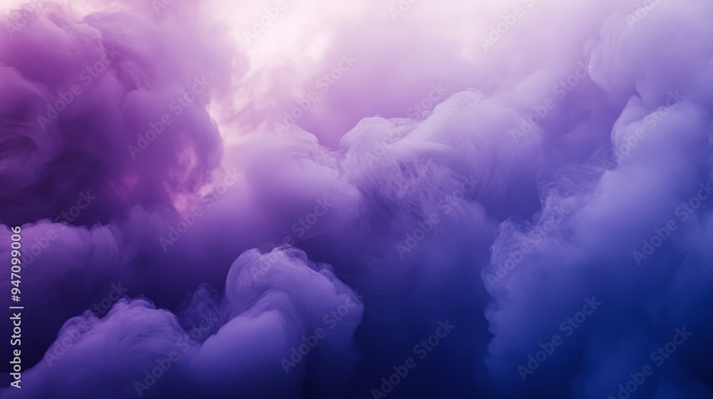 Fototapeta premium Dreamlike abstract clouds in lavender gradient create serene ethereal atmosphere 