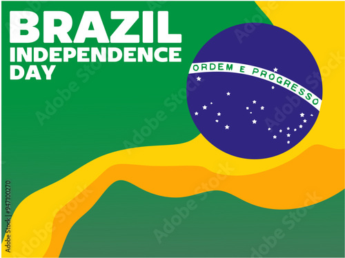 happy brazil independence day with brazil flag