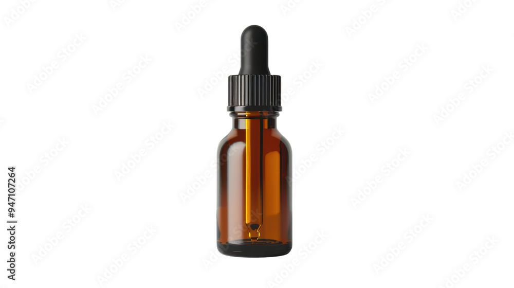 Glass dropper bottle serum isolated on white background Glass dropper bottle serum isolated on white background