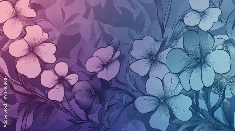 Stunning Gradient Backgrounds for Florals in Art Nouveau Style Stunning Gradient Backgrounds for Florals in Art Nouveau Style