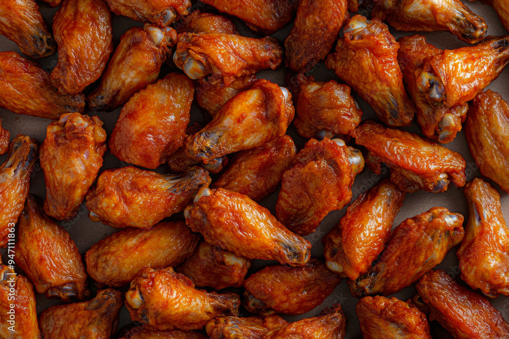 Fried Delicious And Juicy Chicken Wings In Grill Sauce Created With Artificial Intelligence Fried Delicious And Juicy Chicken Wings In Grill Sauce Created With Artificial Intelligence