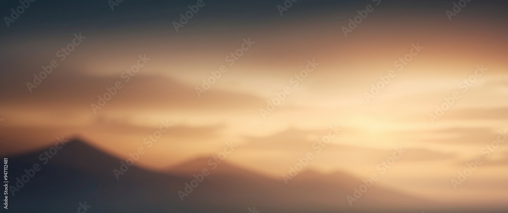 Obraz premium A Blurred Mountain Landscape at Sunset