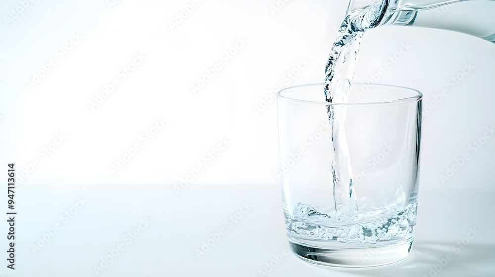 Pouring Water into Glass, Freshness Concept Pouring Water into Glass, Freshness Concept