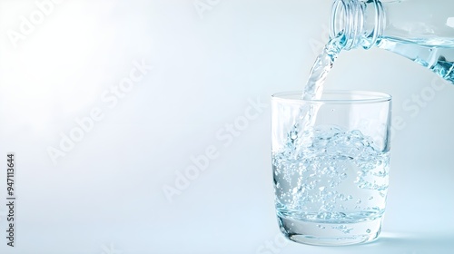 Pouring Water into Glass, Hydration, Refreshment