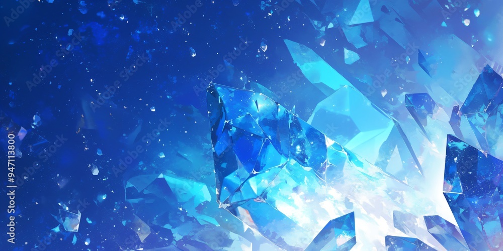Mesmerizing blue crystal formations against a starry night sky Mesmerizing blue crystal formations against a starry night sky