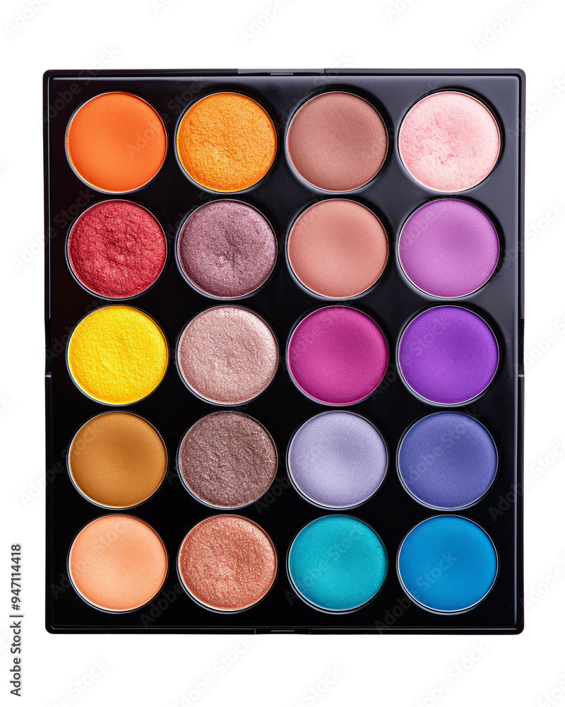 Vibrant eyeshadow palette featuring a variety of rich colors for creative makeup applications and beauty artistry. Vibrant eyeshadow palette featuring a variety of rich colors for creative makeup applications and beauty artistry.