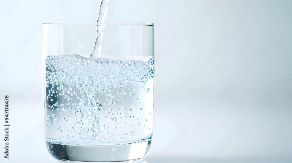 Pouring Water into Glass with Bubbles Pouring Water into Glass with Bubbles