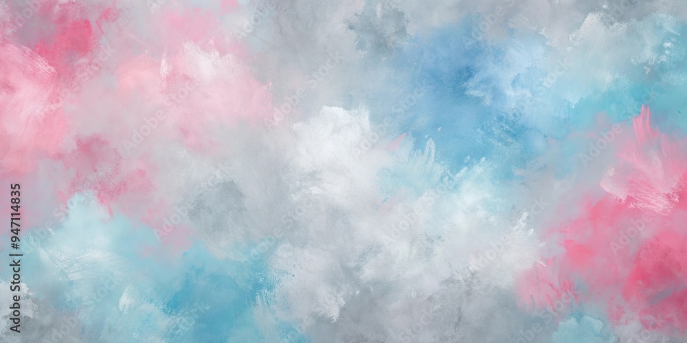 Obraz premium Soft and delightful background in brushed light gray, hot pink, and cornflower blue , beautiful, brush strokes, color, background